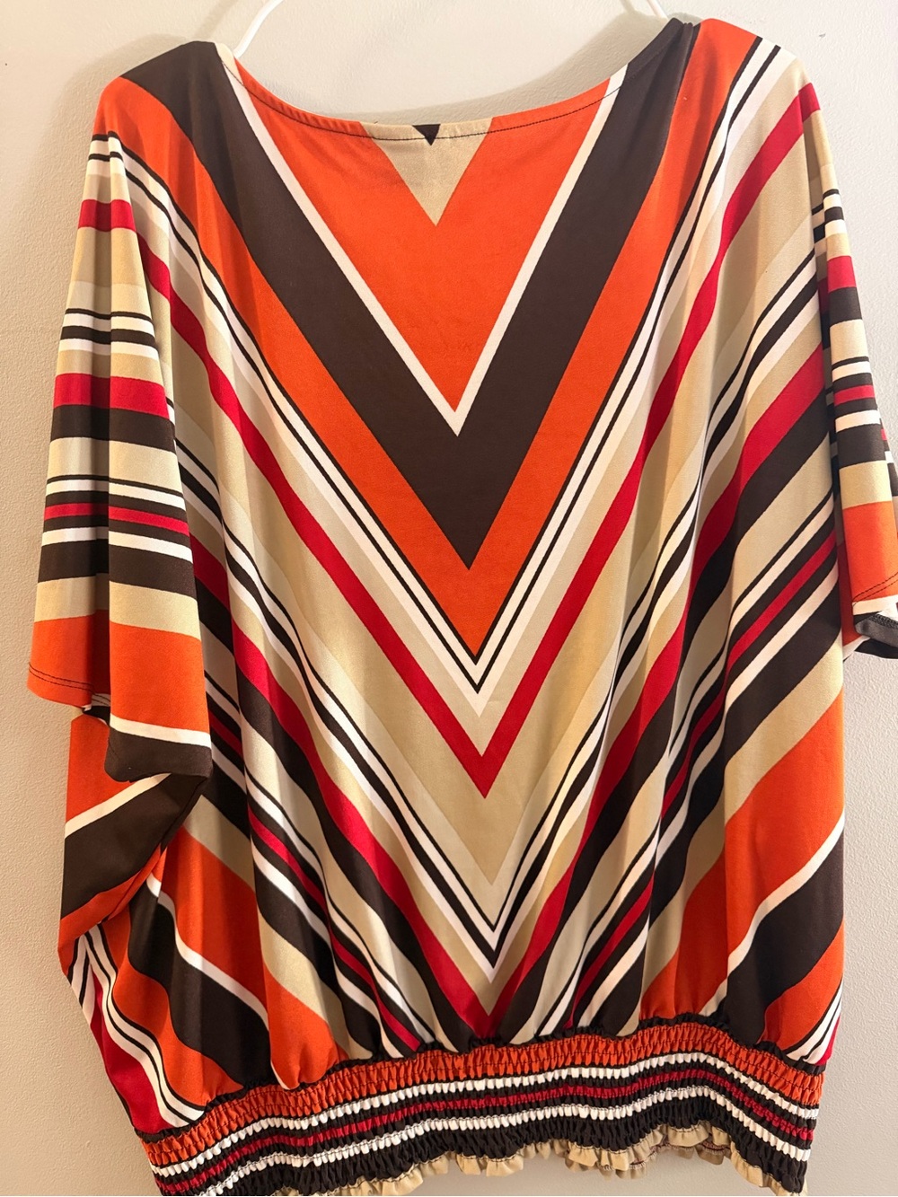 new directions Peach and Orange Chevron Blouse